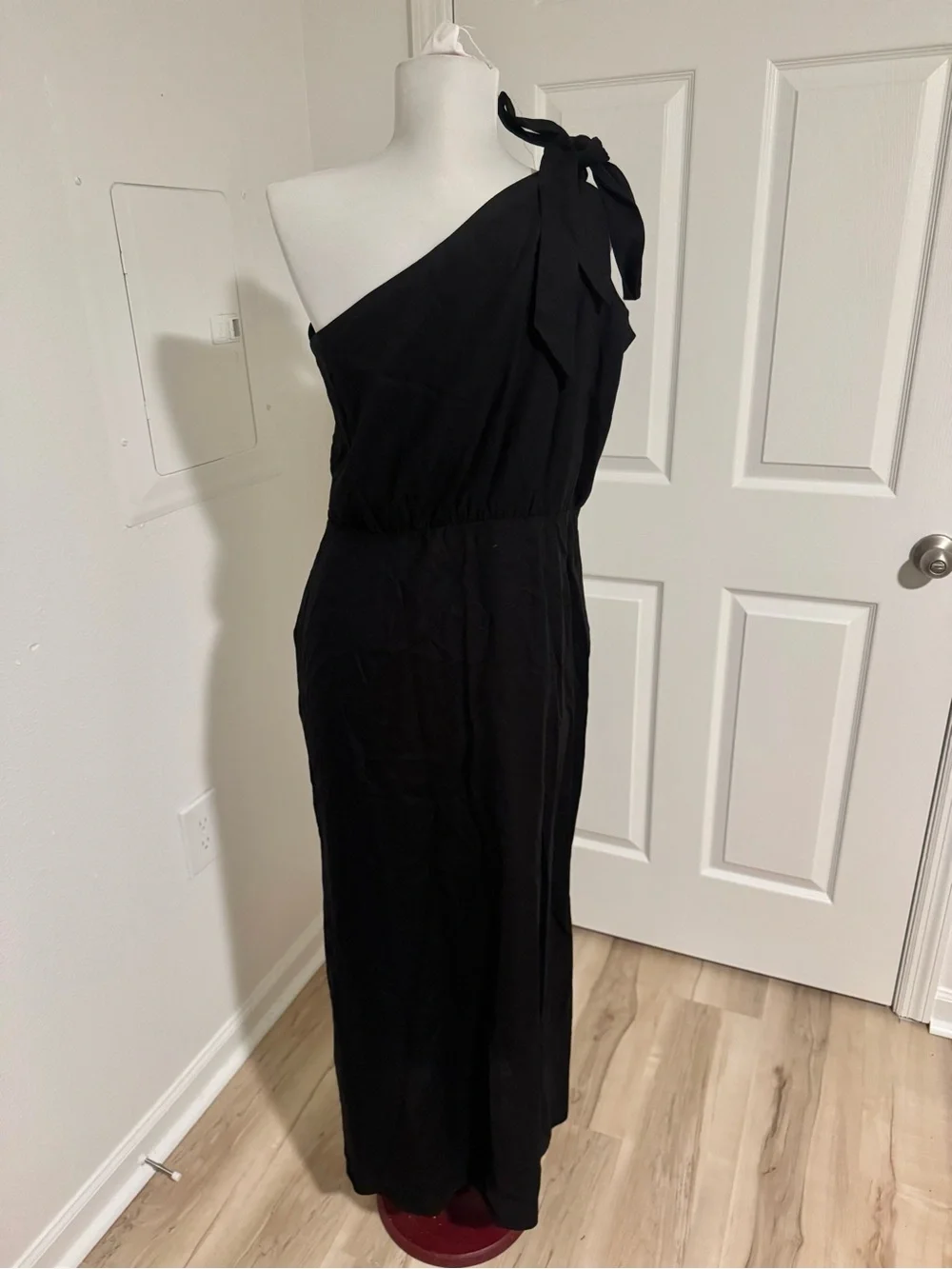 Park & Fifth Hudson One Shoulder Midi Dress Black Size L NWT